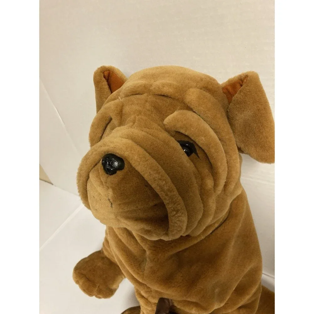FAO Schwarz Fifth Avenue Chocolate Brown Bulldog Plush w/ Tag, Vintage 1993